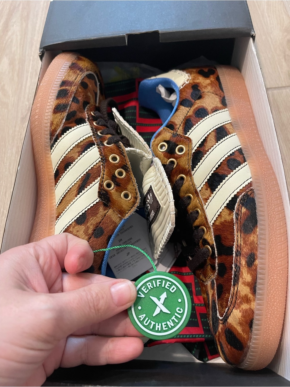 New In Box Adidas X Wales Bonner Pony Hair Leopard Samba Sneakers Sz 7.5 Rare - Picture 8 of 16